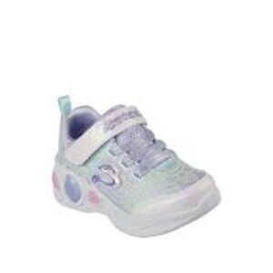 Skechers Size 8 toddler  White and Pink Sneakers with Chunky Soles